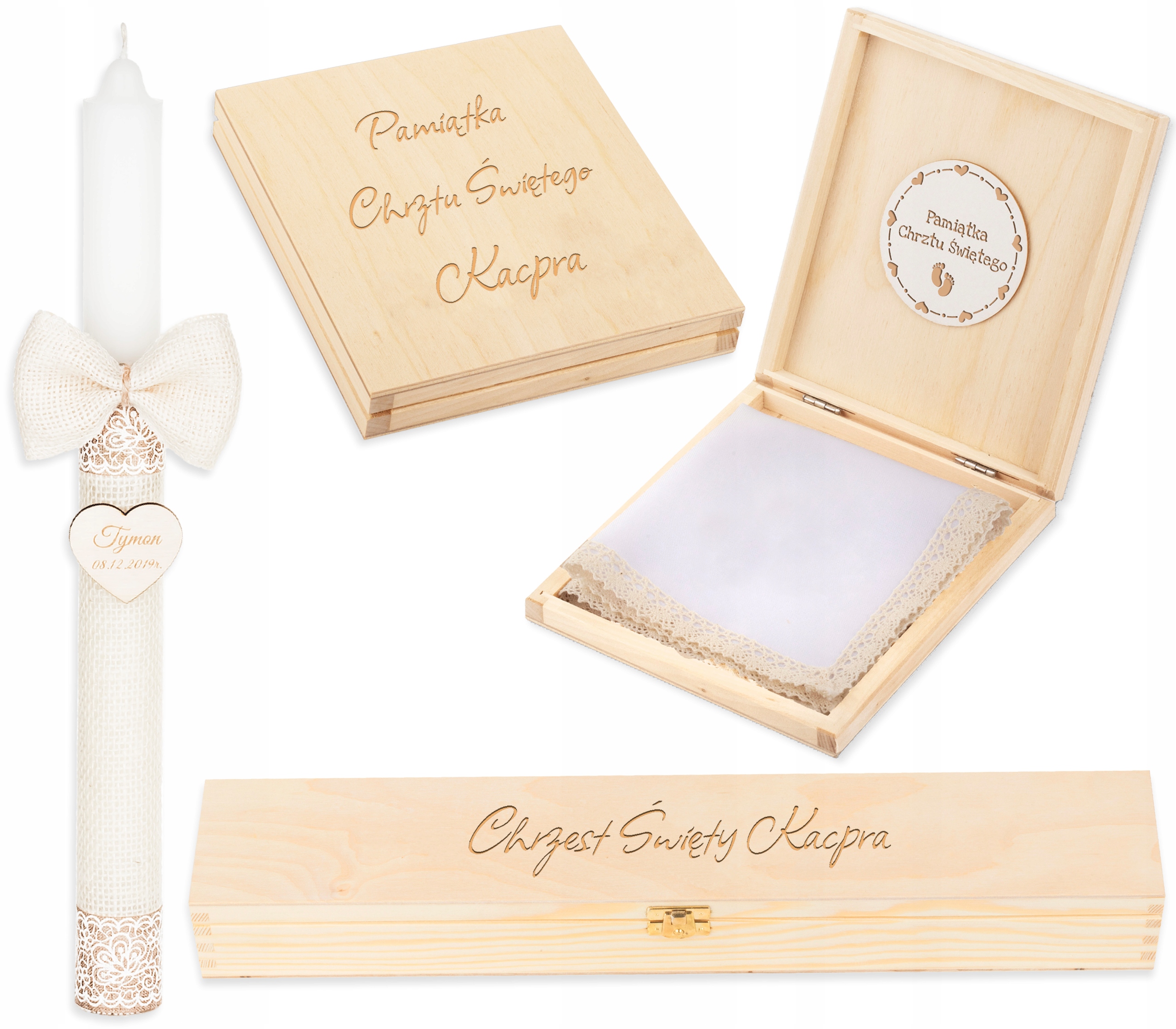 

Świeca Na Chrzest Szatka Do Chrztu 2 Pudełka Haft