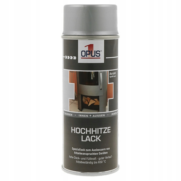 Farba Wysokotemperaturowa Lakier Żaroodporny Srebrny 650°C Spray 400ML