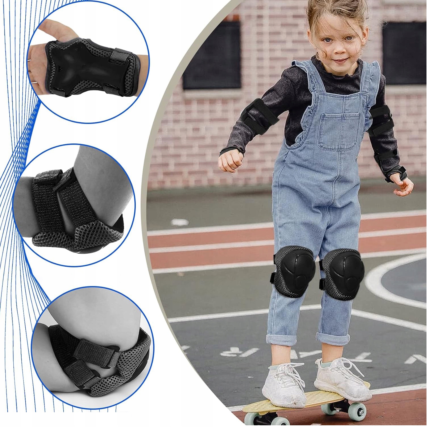 OCHRANIACZE NA ROLKI ROWER KOLANA ŁOKCIE DLA DZIECI NA ROWERZE Rozmiar XXS