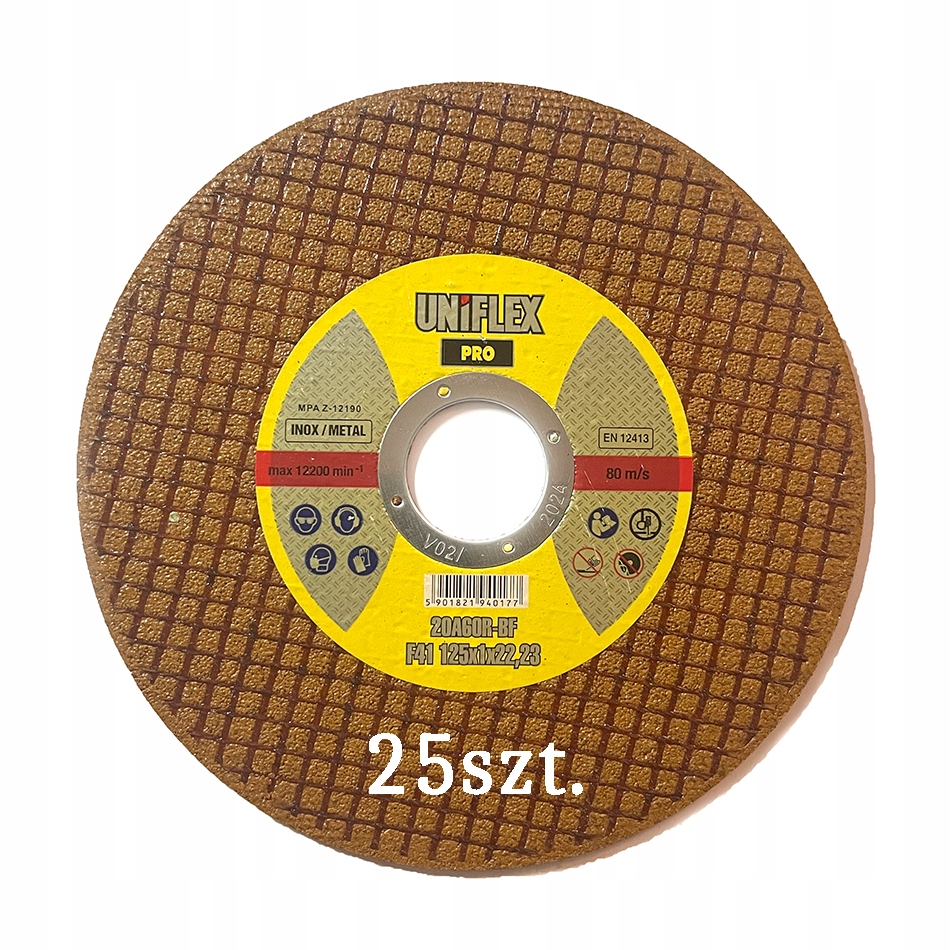 

Tarcza do cięcia metalu Uniflex 125x1.0mm (25szt)