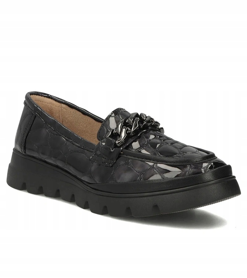 Hers Šedé kožené polobotky na podpatku Filippo DP8004/26 vel. 37