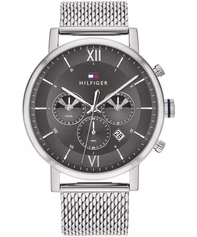 Zegarek Męski Tommy Hilfiger 1710396 Srebrny Datownik 50M Na Dzień Chłopaka