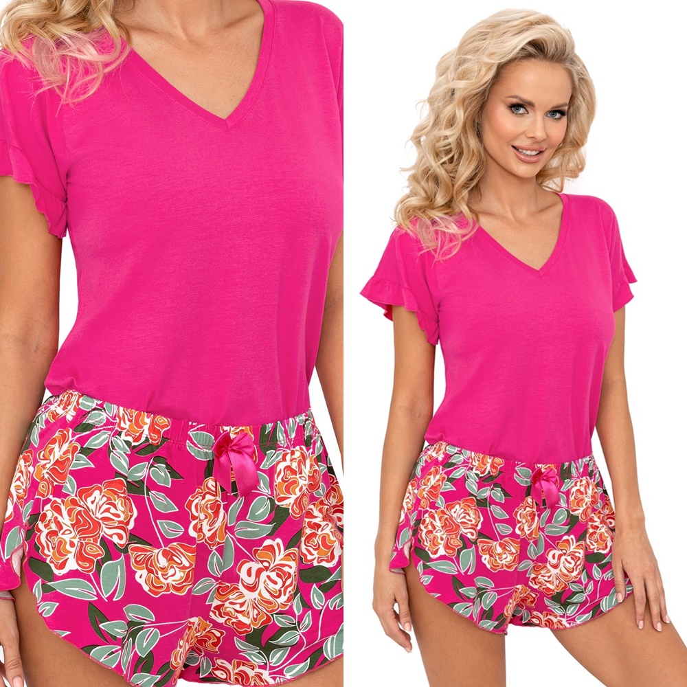 Pyžamo Komplet Donna Floris 1/2 XL 42 amarant
