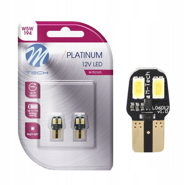 Żarówka W5W 4 Led Retrofit T10 Canbus Biała