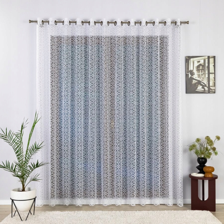 Hotová Záclona S Průchodkami A Vzorem V Indickém Stylu 550X285