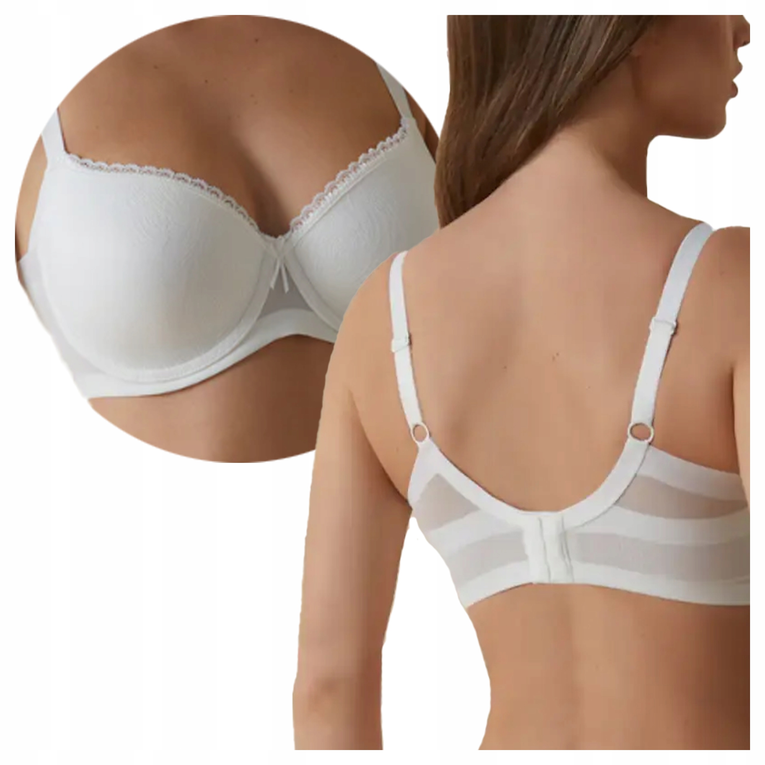 Biustonosz Usztywniany Gładki Modelujący Boki Codzienny Biały 100C