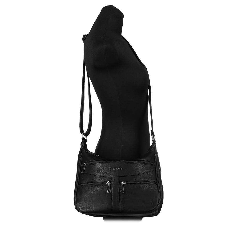 Gallantry CZARNA TOREBKA LISTONOSZKA WOREK KIESZONKI TORBA POJEMNA Materiał dominujący skóra ekologiczna