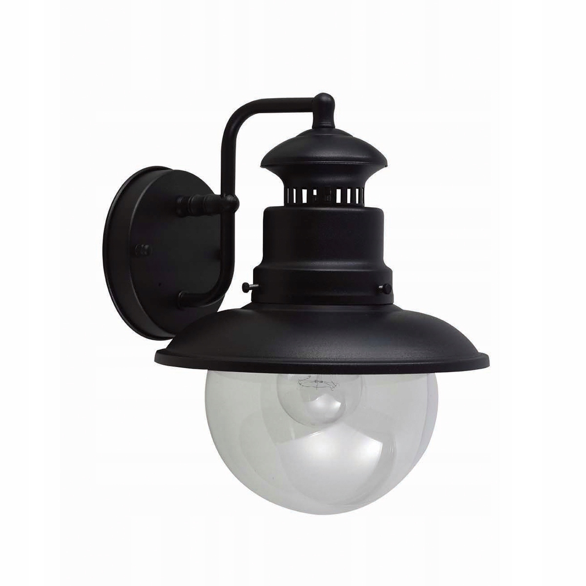 Vonkajšia záhradná nástenná lampa industriálna čierna okrúhla Garden Zone
