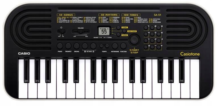 Casio SA-51 Keyboard Dla Dzieci Małe Organy Czarne