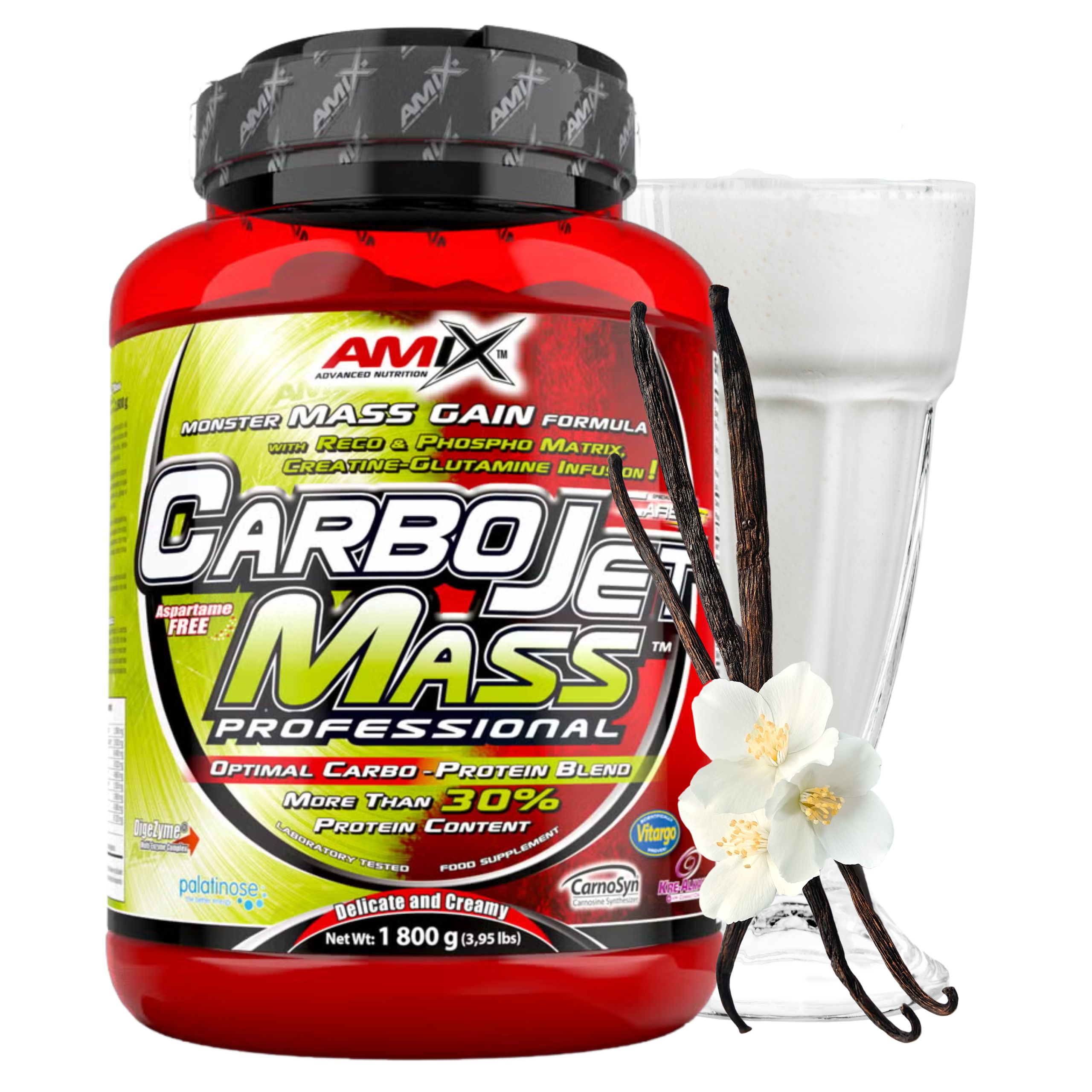 Carbojet Mass Gainer Suchá svalová hmota Protein Bcaa Sacharidy Vitargo