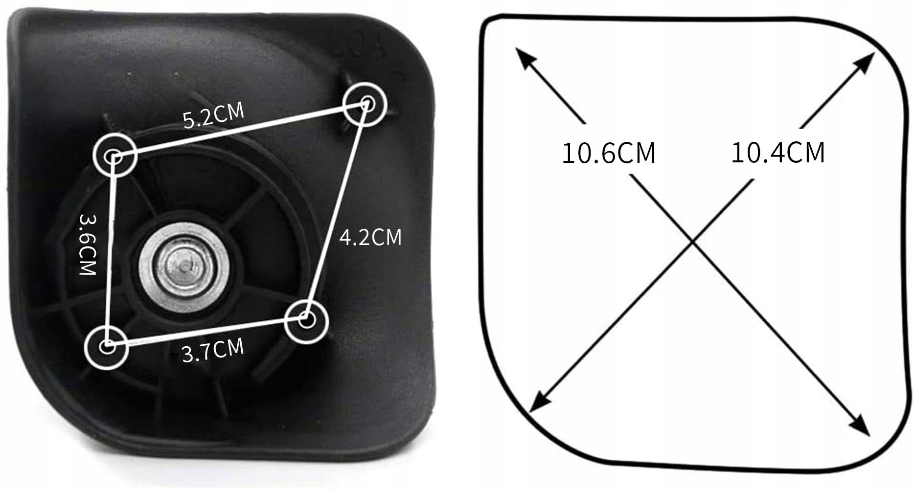 4szt KÓŁKO DO WALIZKI CZĘŚĆ BAGAŻ SERWIS NAPRAWA CZĘŚCI Marka bez marki
