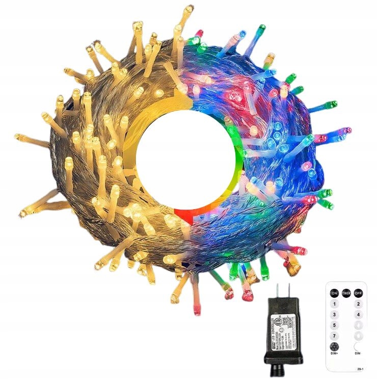 

Lampki Led łańcuch 10m 100LED z pilotem
