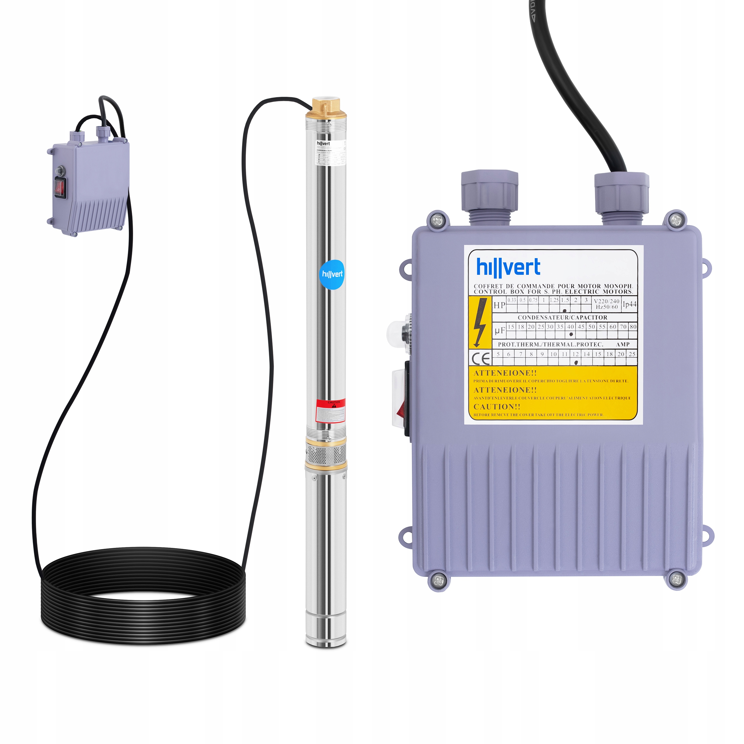 Hĺbková vodná pumpa 5580L/H 1100W Hillvert do záhradnej studne