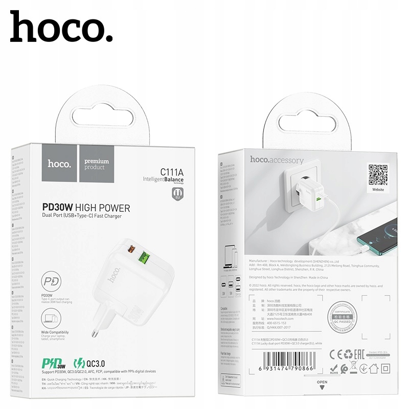 Szybka ładowarka Typ Typu C USB-C PD 30W do A33 A34 A53 A54 S20 S21 S22 S23 Złącza USB 3.1 typ C USB typ C USB