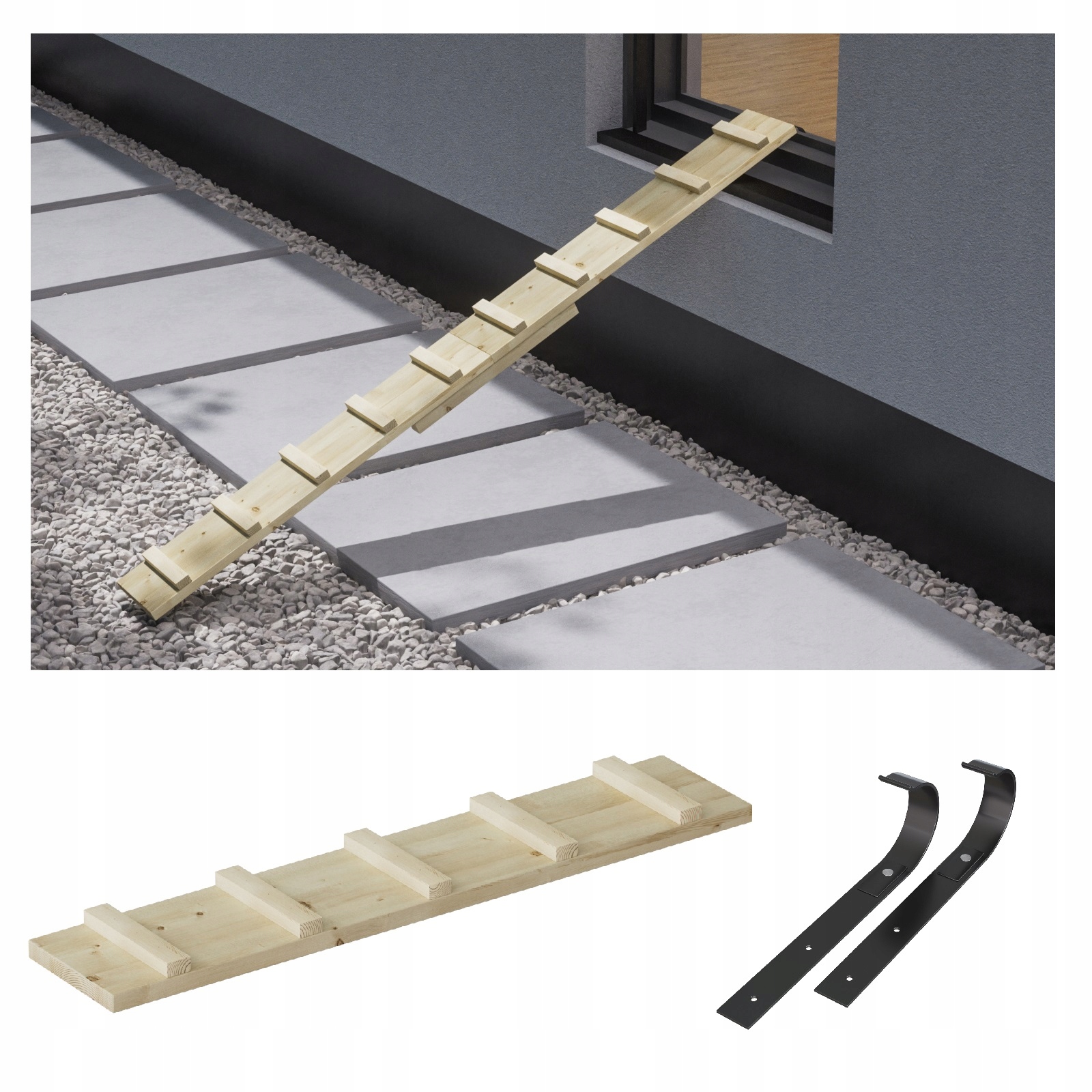 Dřevěný Žebřík Schody Pro Kočky 1,2M Háky