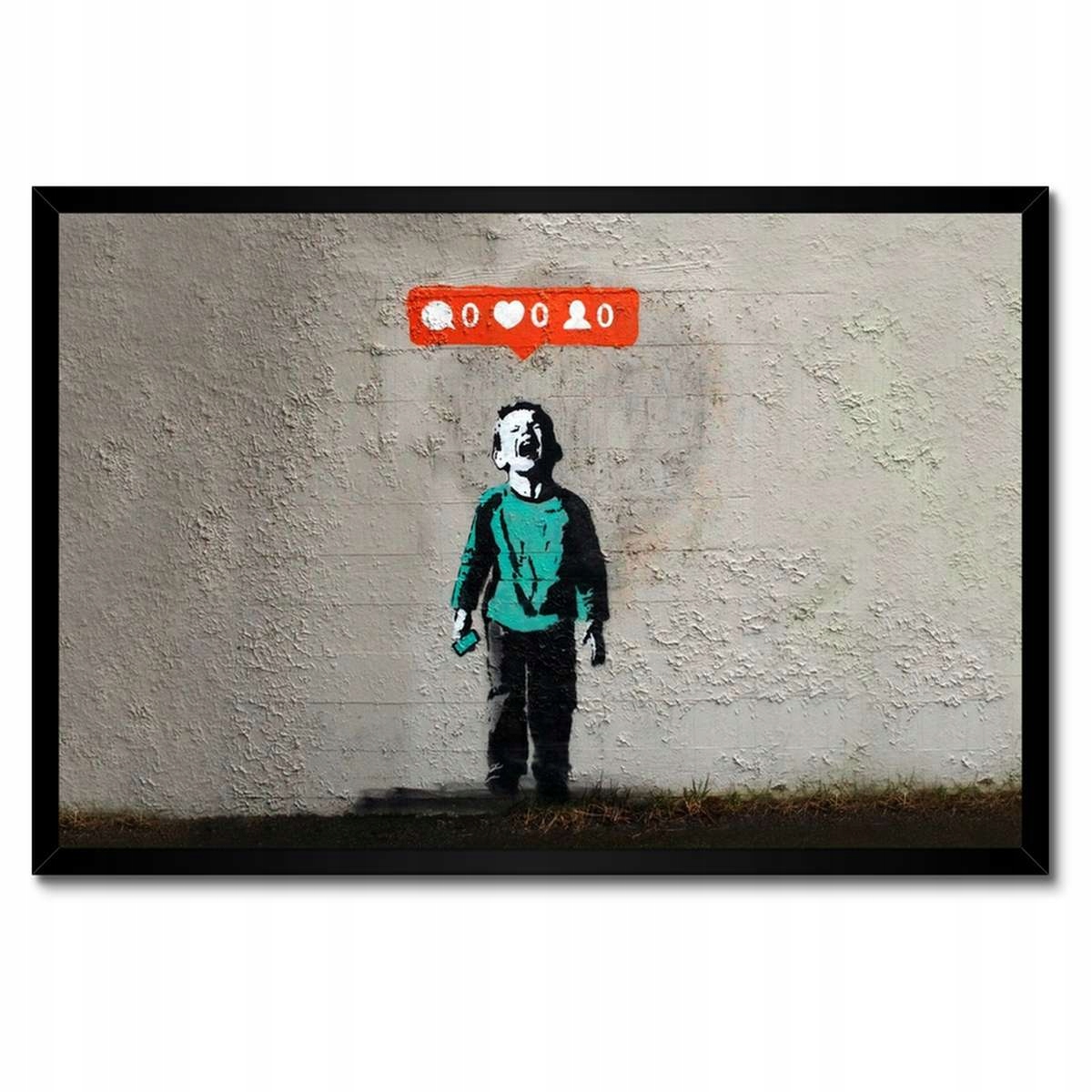 Plakáty v rámu 60x40 Banksy Zero likeů