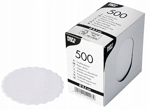 

Serwetki pod filiżankę białe 8,5cm 500szt