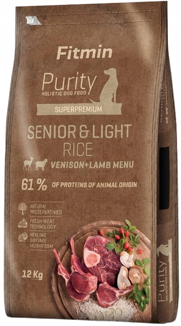 Fitmin Purity Rice Senior&Light sucha karma dla psa Jagnięcina Dzik 12 kg