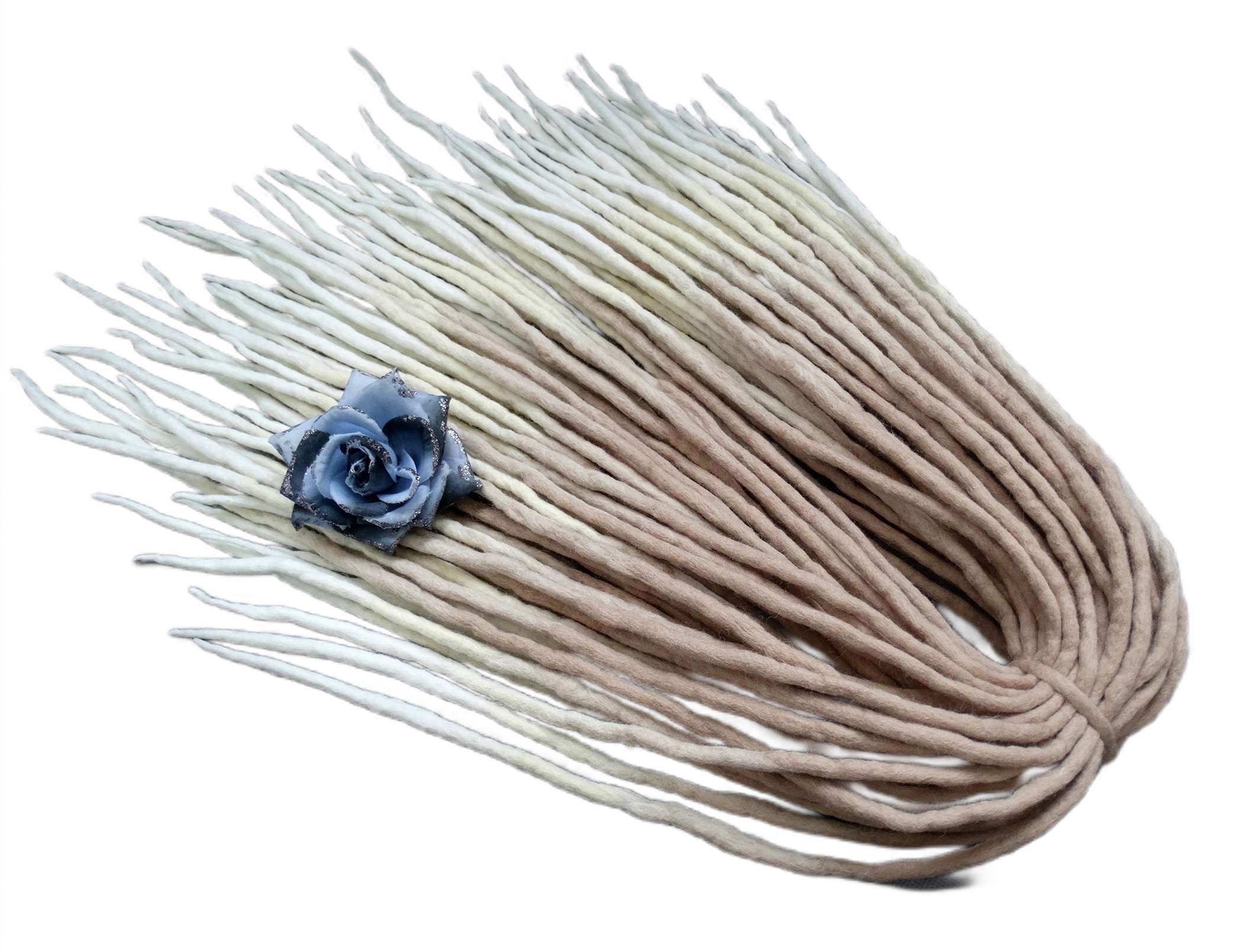 Vlněné pastelky Dredy, béžová blond bílá, Přírodní Krása, 40 ks