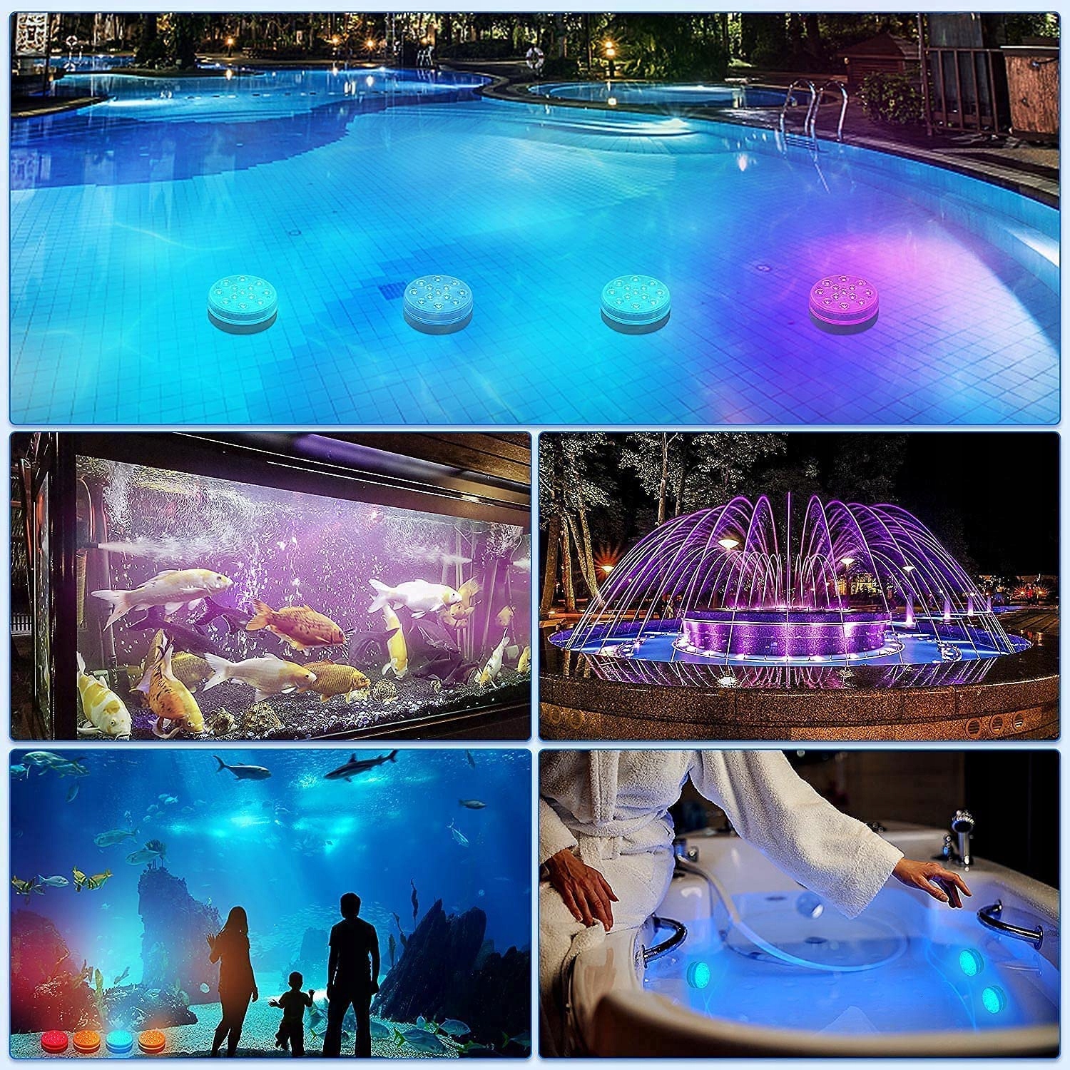 4 SZT PODWODNYCH ŚWIATEŁ BASENOWYCH Z 13 LED DO KĄPIELI SPA NA IMPREZĘ Waga produktu z opakowaniem jednostkowym 0.42 kg