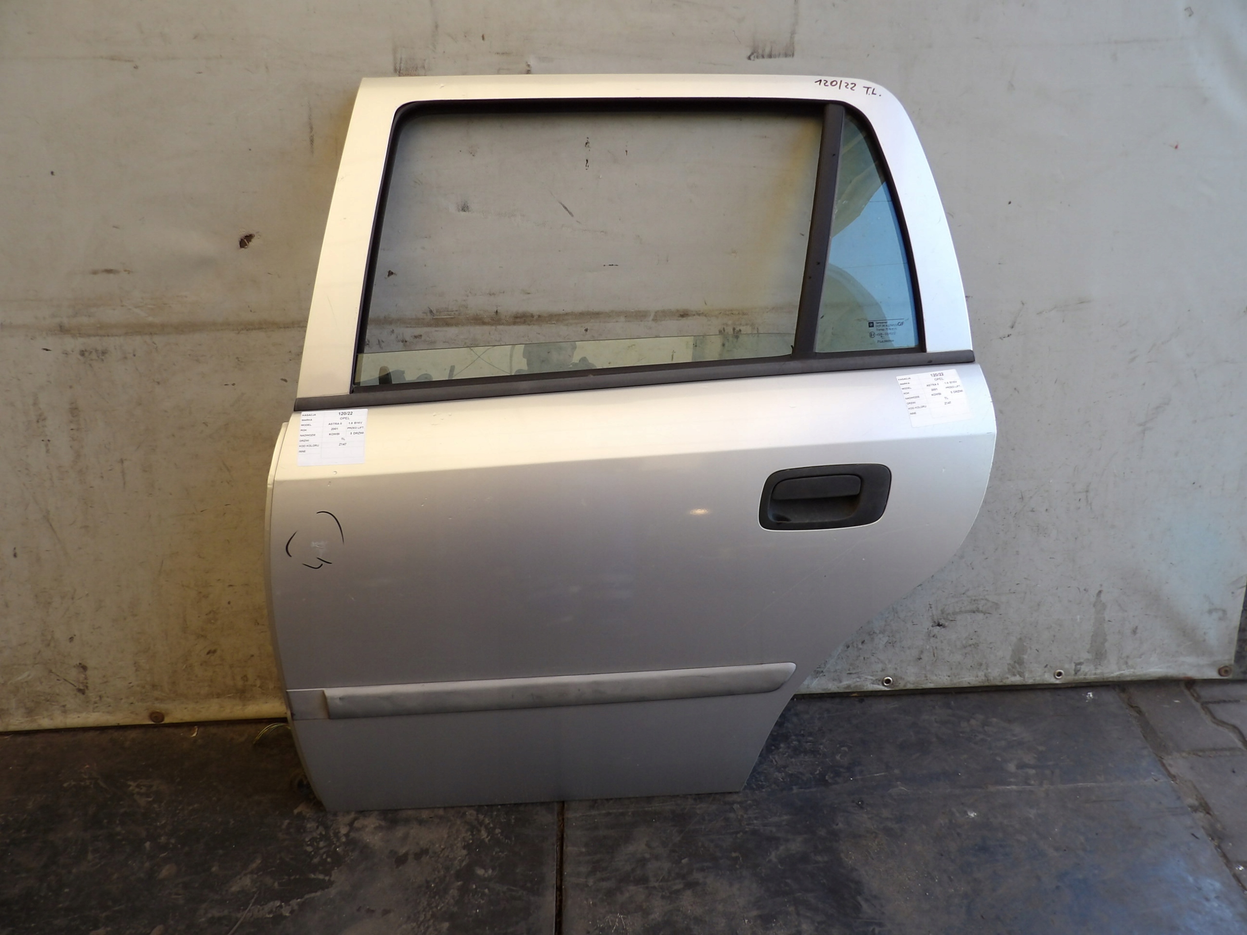Drzwi tylne lewe Opel Astra II lak. Z147