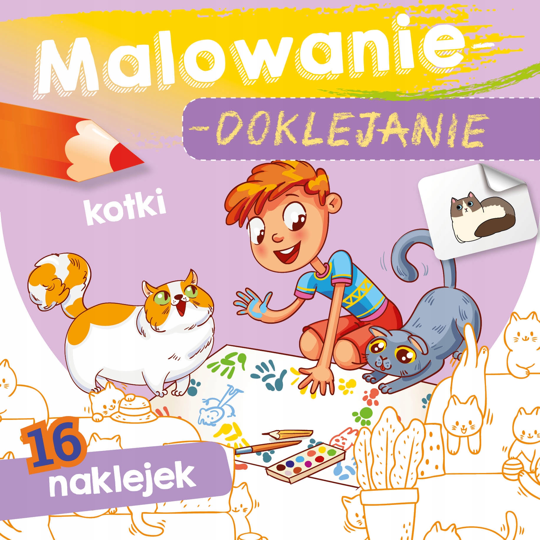

Malowanie doklejanie Kotki Kolorowanka Naklejki