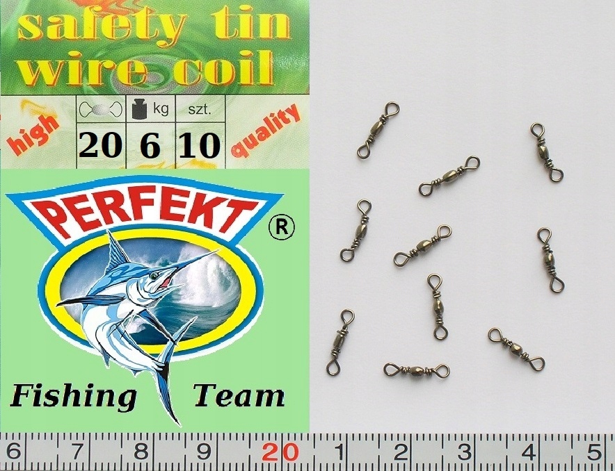 10 x KRĘTLIK BARYŁKOWY Nr.20 moc 6kg BARREL SWIVEL