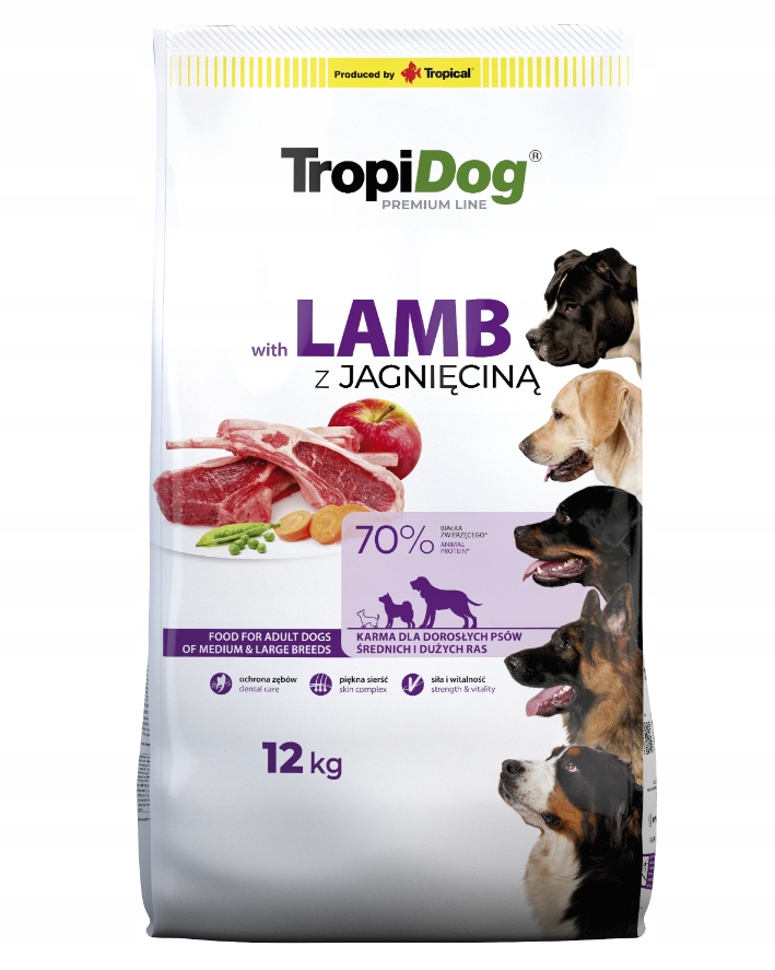 Tropidog Premium Adult Medium Large Lamb 12kg