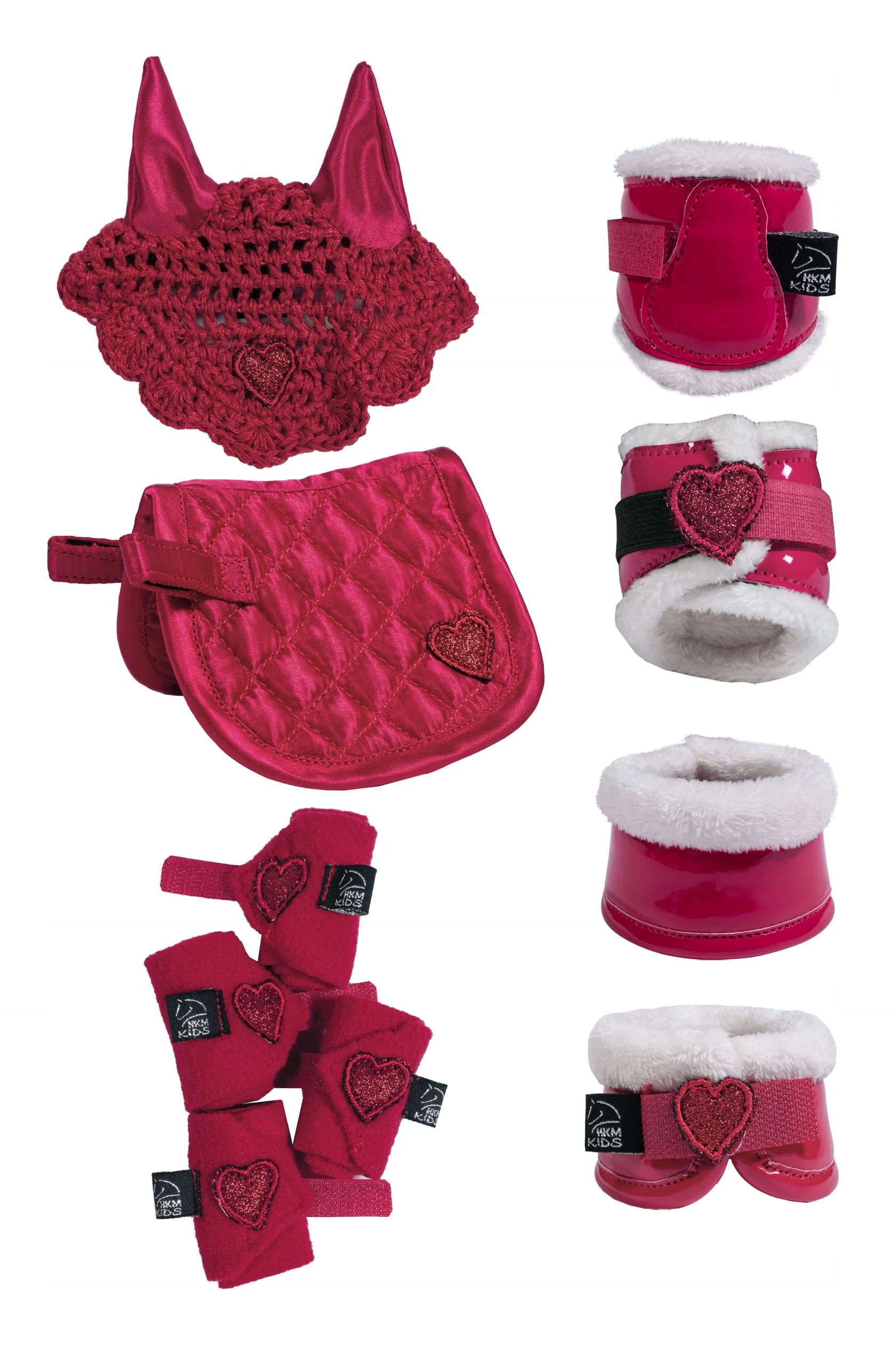 Sada doplňků pro koníka Cuddle Pony Hkm Riding Set Starter červená