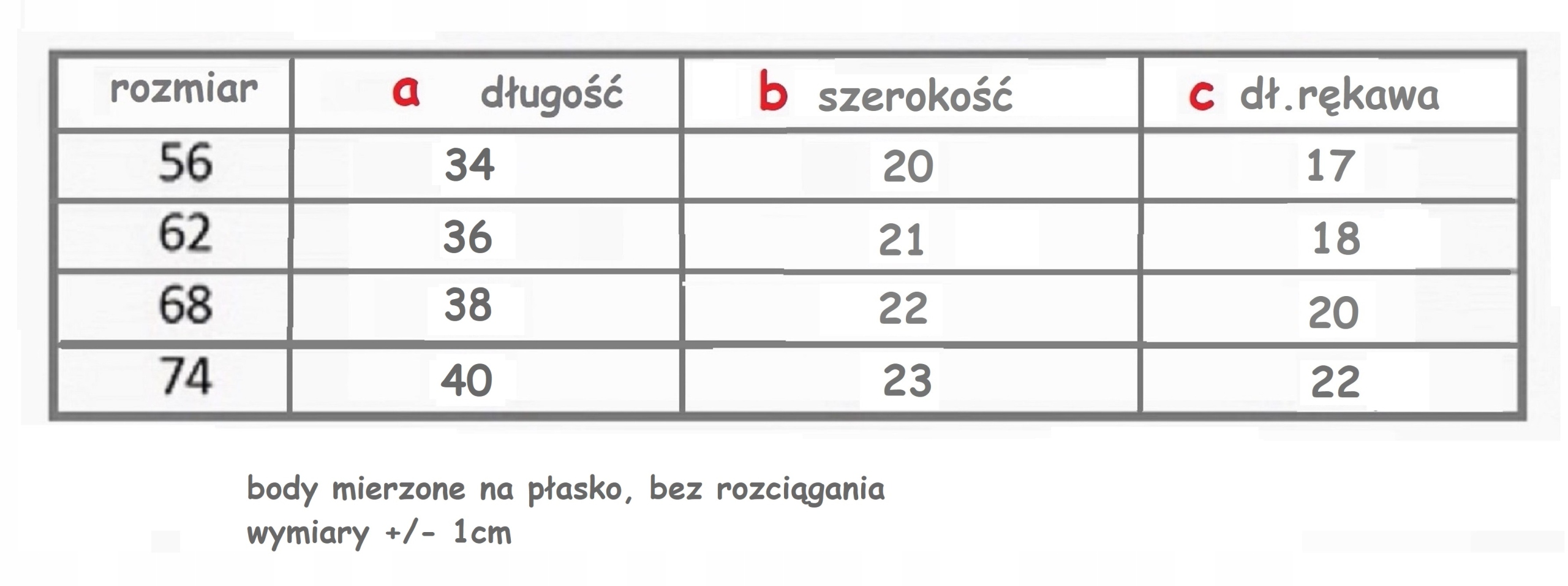 BODY KOPERTOWE Z DŁUGIM RĘKAWEM 74 BEAR /18g/ Płeć chłopcy dziewczynki