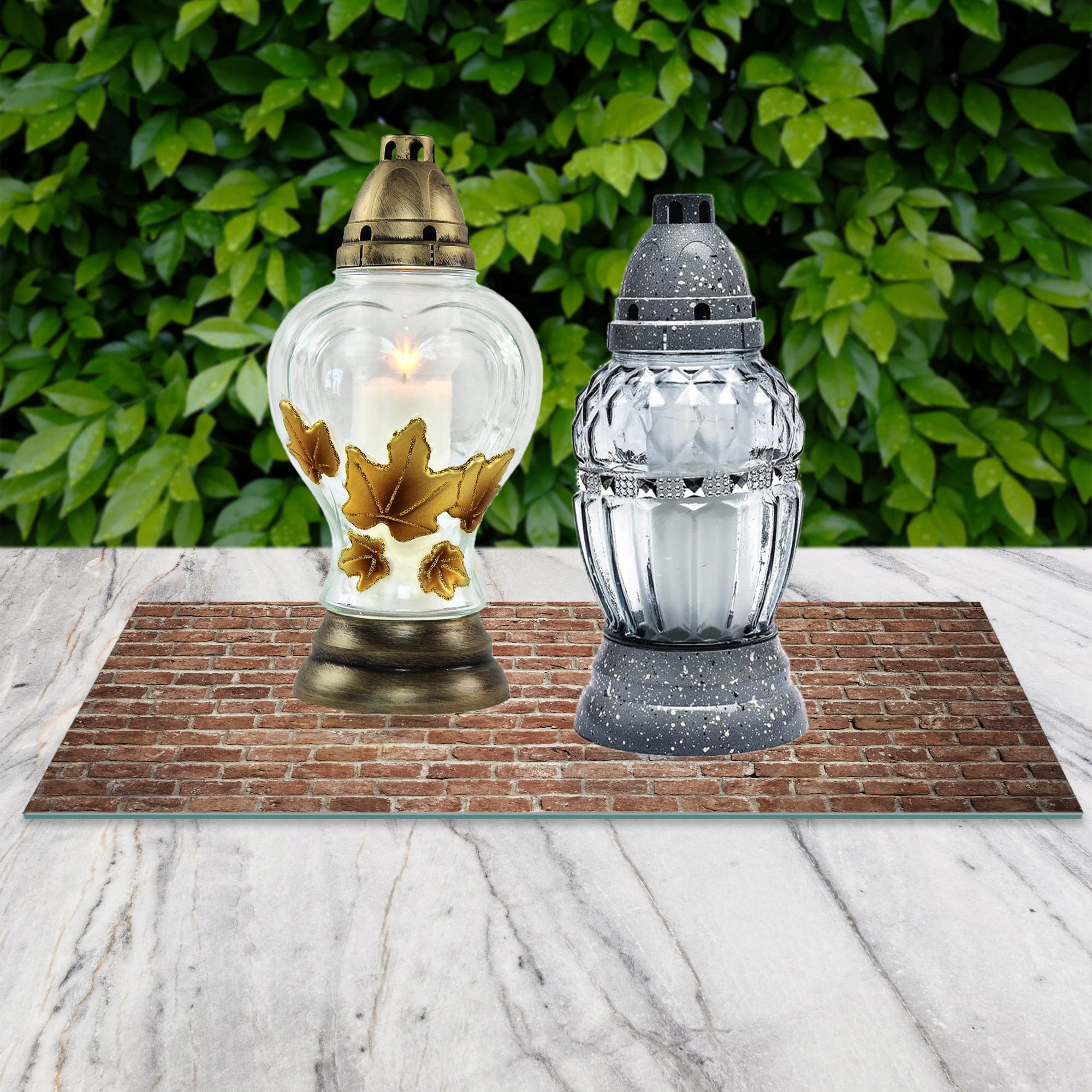 SZKLANA PODSTAWKA POD ZNICZE 60x30cm Mur 215d Marka inna