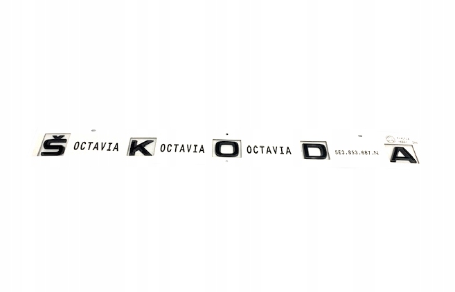 

Czarny Napis Na Tylną Klapę Skoda Octavia 4 IV