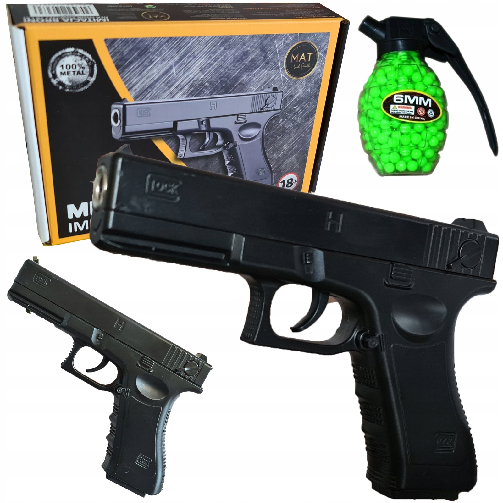 ПИСТОЛЕТ МЕТАЛЛИЧЕСКИЙ GLOCK РЕПЛИКА ШАРИКИ INSTAGRAM