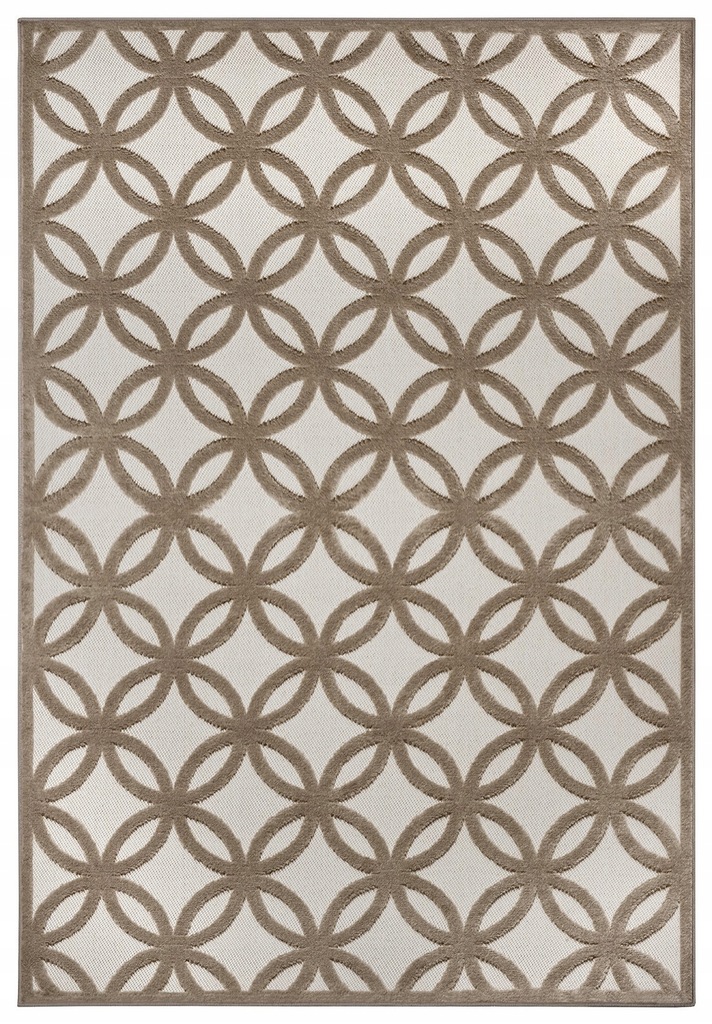 Koberec do obývacího pokoje 200x285 cm béžový vzor, vyřezaný 3D vzor