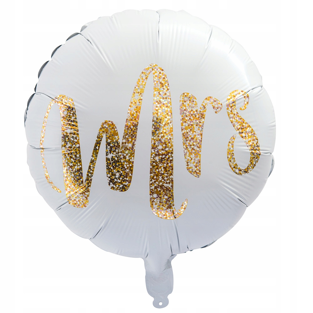 

Balony Foliowe Białe Nadruk Mrs Ślub Wesele 45cm
