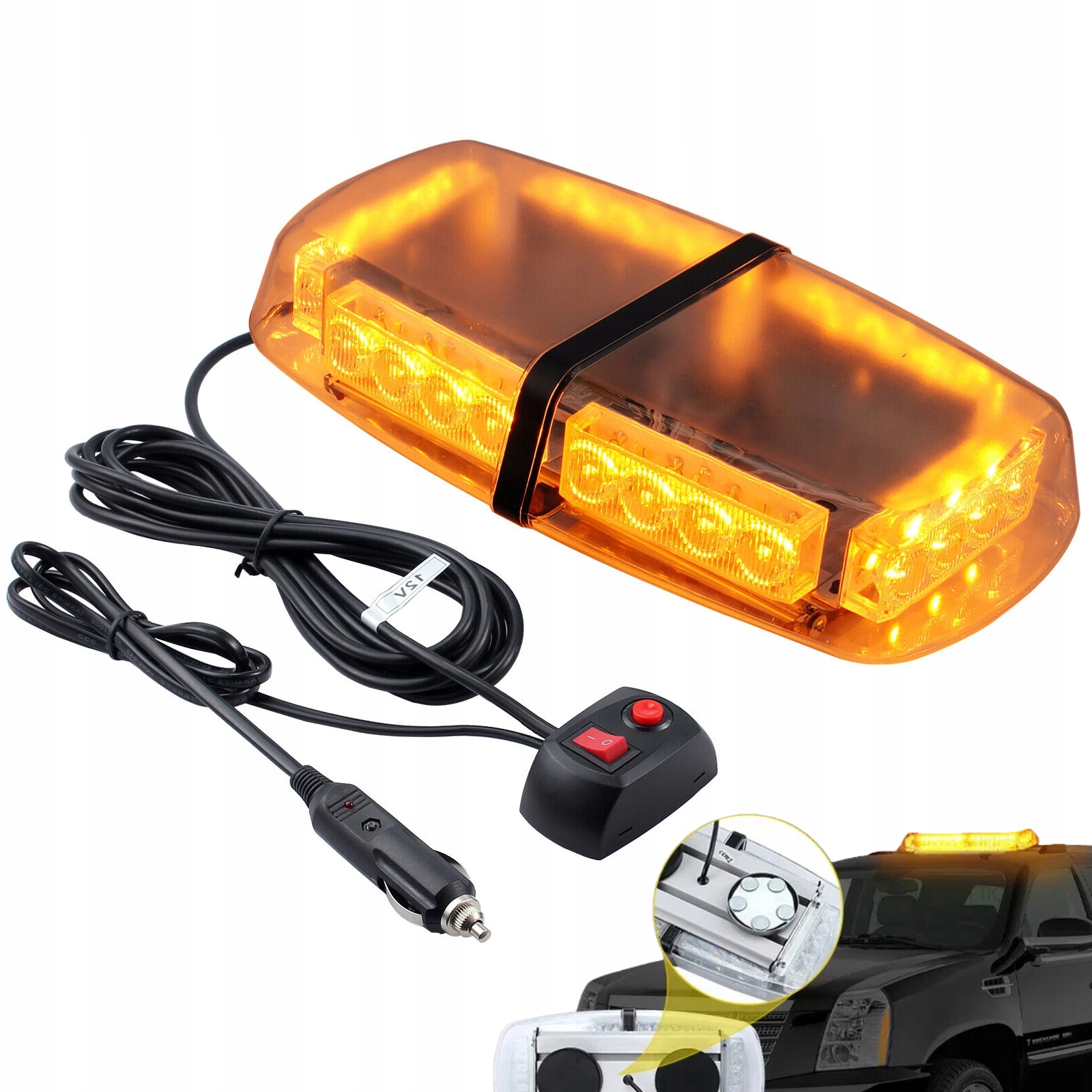 Výstražná Lampa Kohout Led Na Magnet 12/24 V velká