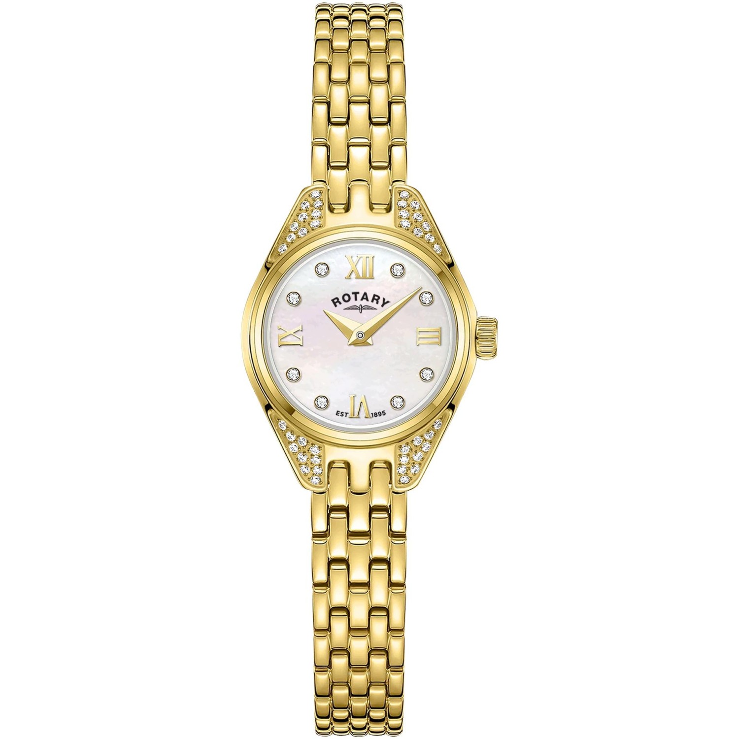 Dámské hodinky Rotary RLB05143/41 Zirkony zlaté