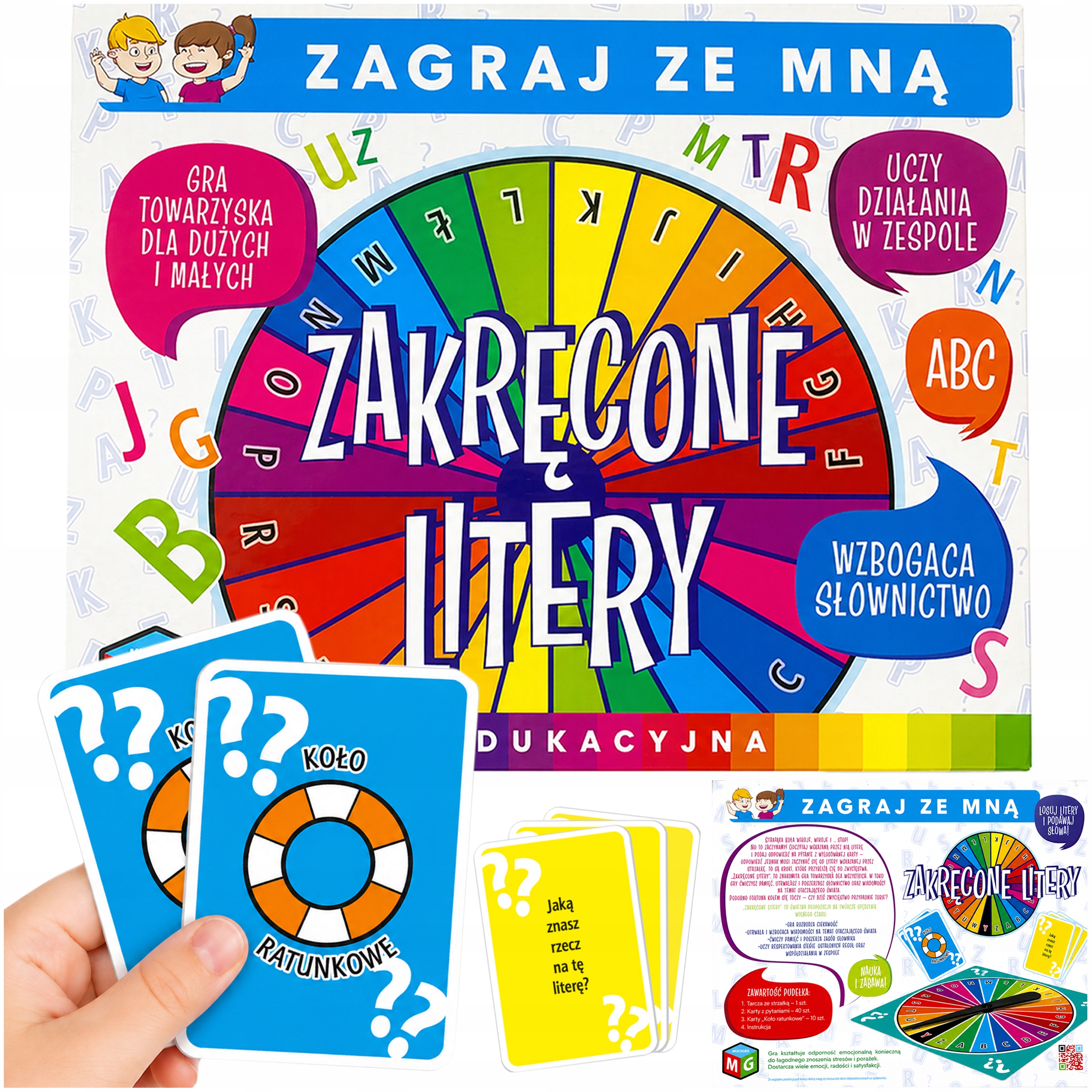 Rodzinna Gra Planszowa Multigra Edukacyjna Dla Dziecka Zakręcone Litery 5+