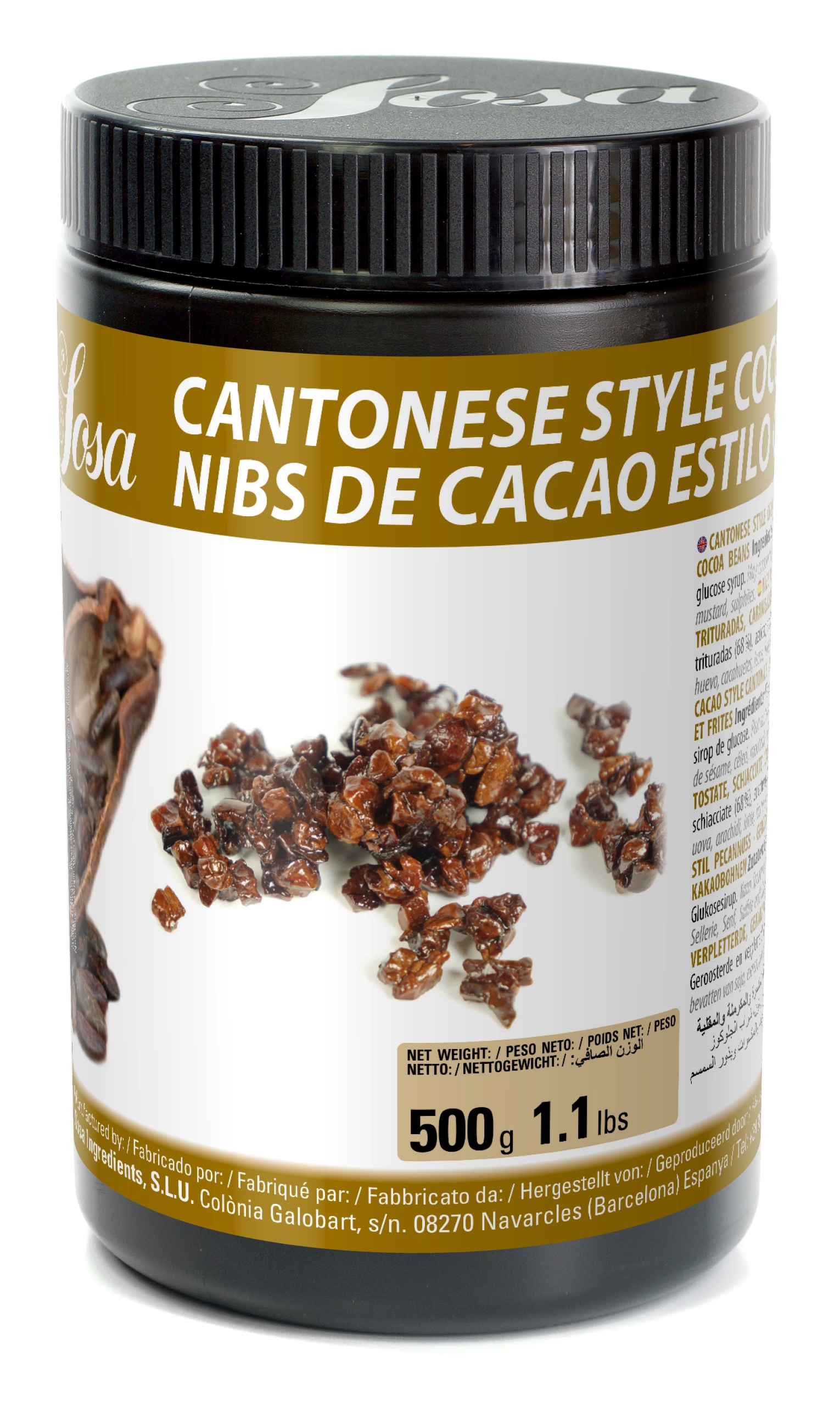 Kakao Nibs w stylu kantońskim Cantones Cocoa Nibs Wet-proof Sosa 500g