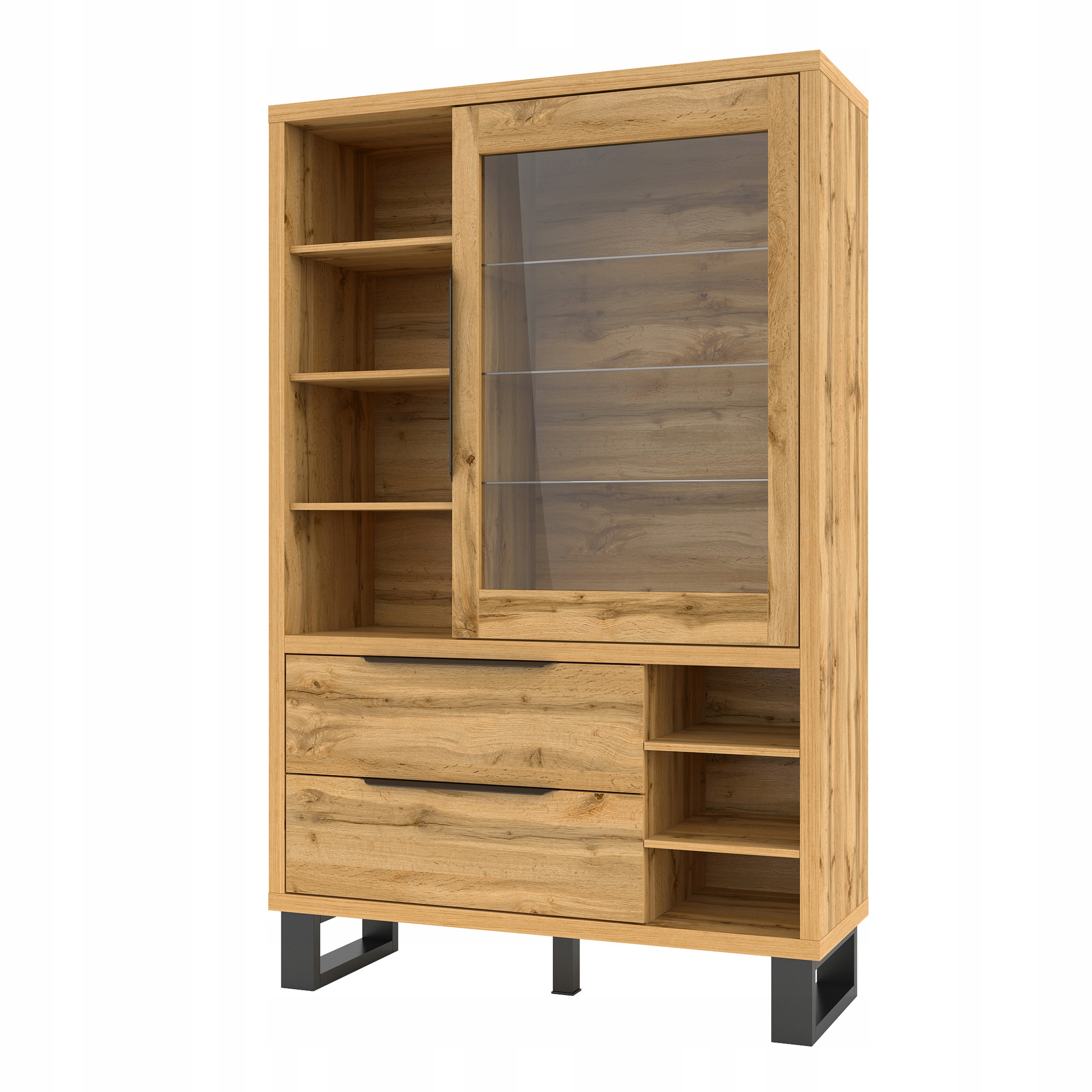 Vitrína Halenza 190 x 120 cm Stojící Dub Wotan