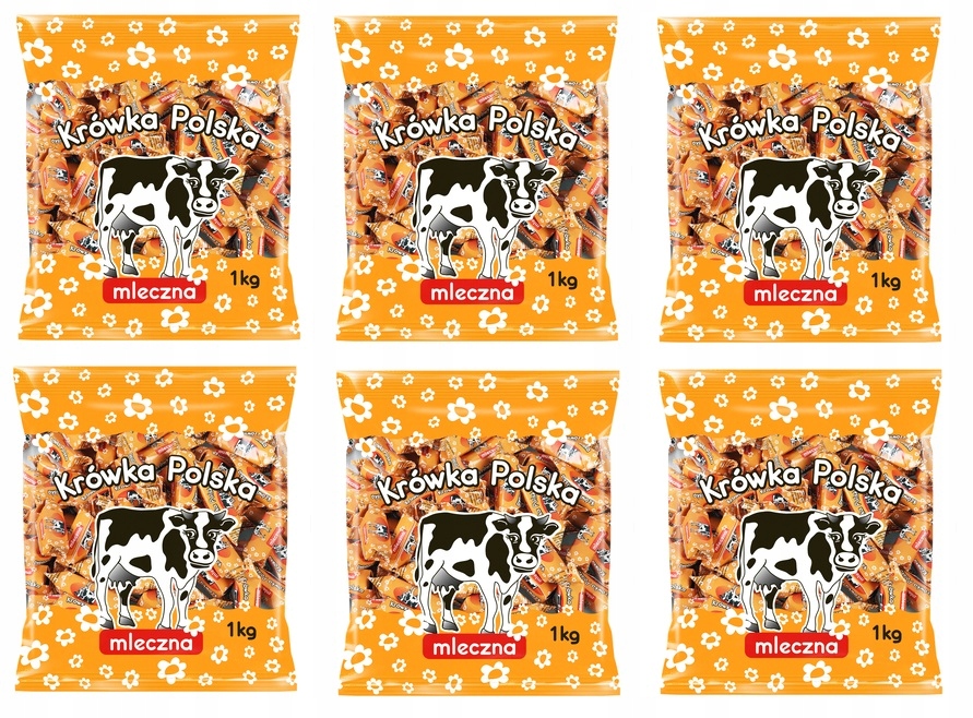 Levně 6 x 1 kg Jedność Bonbón Krówka Polská Mléčná Bonbóny Karton