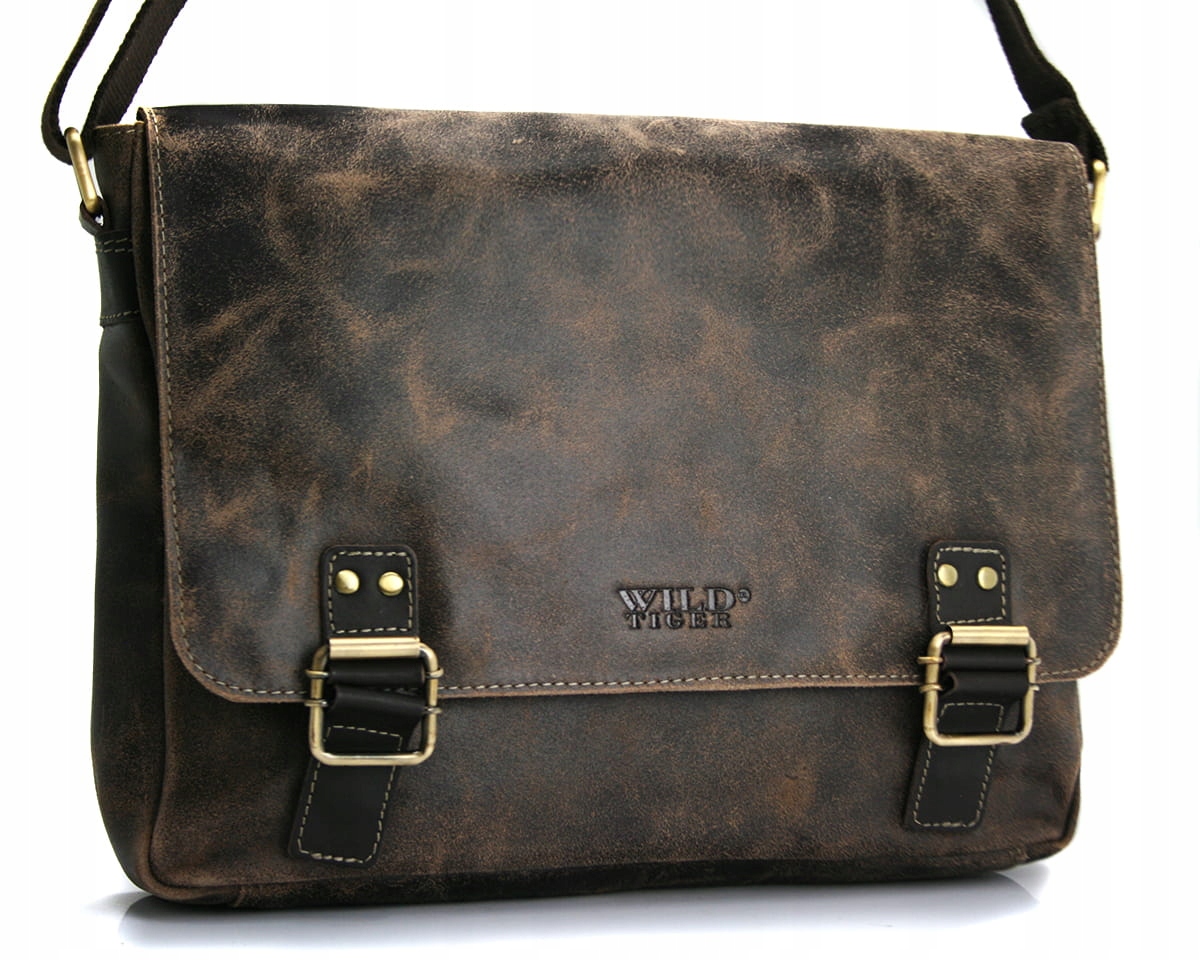 

Skórzana torba męska ramię listonoszka Wild Tiger