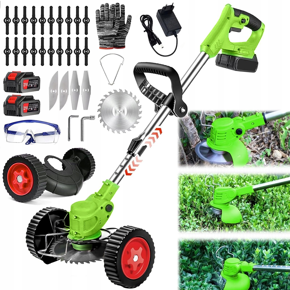 Aku Vyžínač Křovinořez Zahradní Sekačka Na Trávy 2x Aku Set