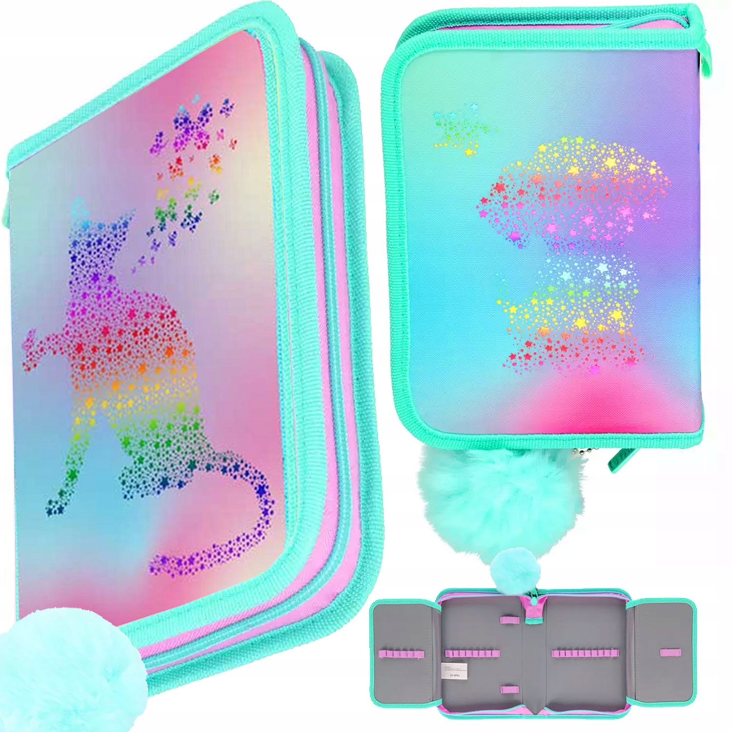 ZESTAW TORNISTER PLECAK SZKOLNY DLA DZIEWCZYNKI Z KOTKIEM PIÓRNIK WOREK Marka Starpak