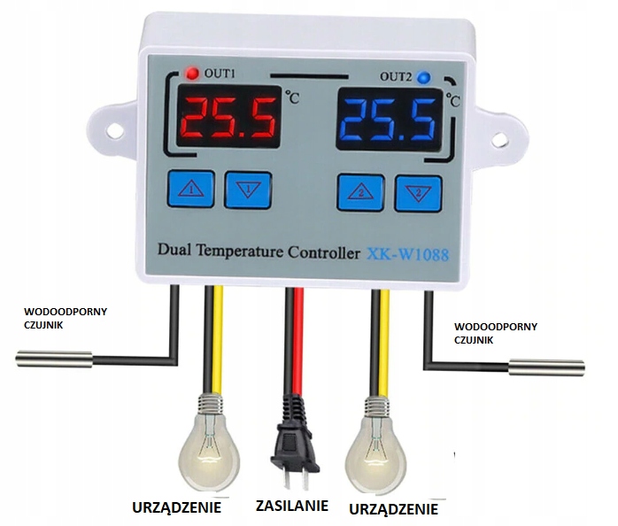 

Termostat Na Dwa Urządzenia Regulator Temperatury