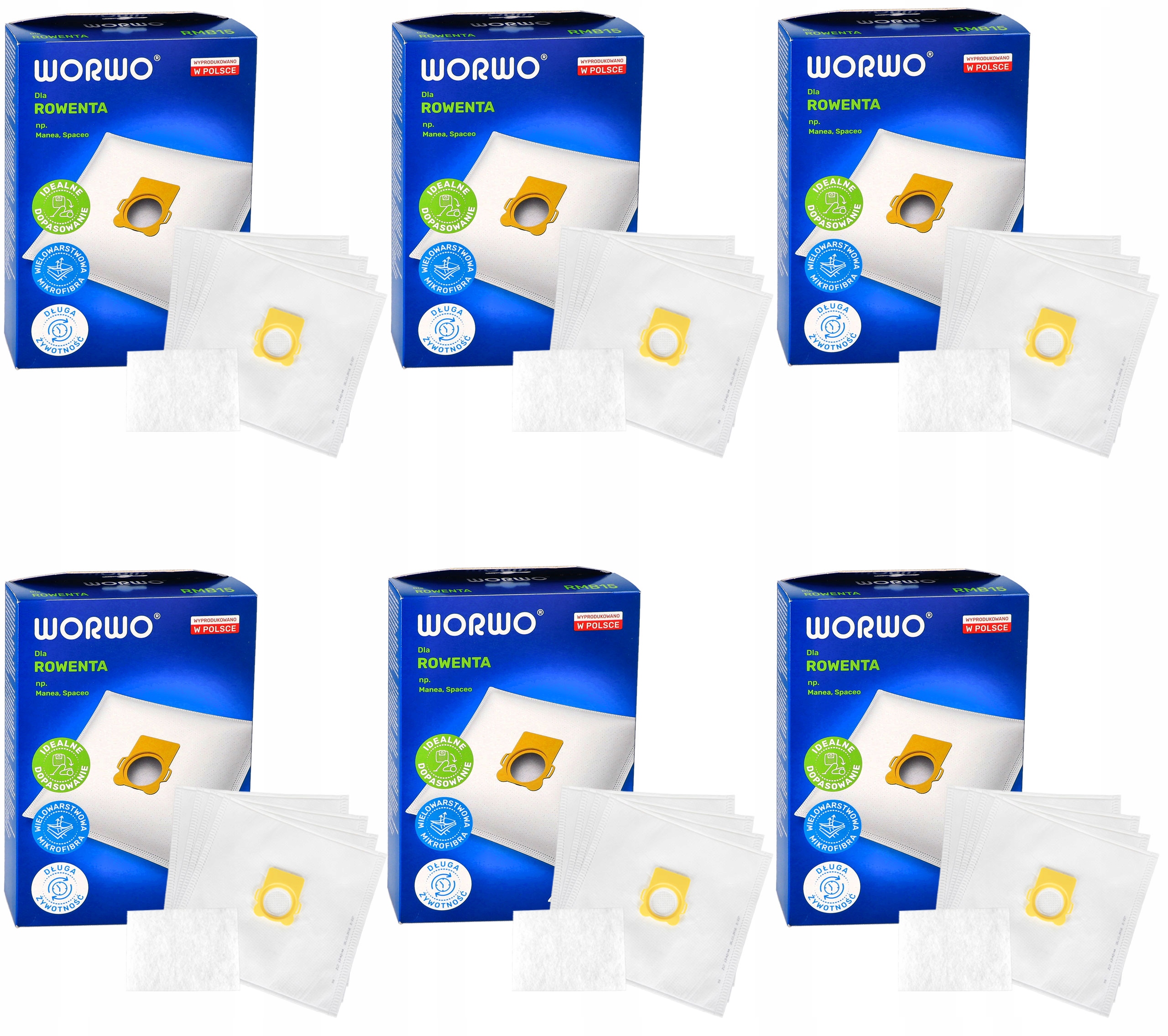 24 Worki Worwo RMB15 do odkurzacza Tefal Rowenta Compacteo Power Space