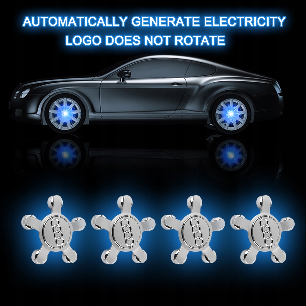 4 szt.LED świecący Dekielek felgę Audi 134mm