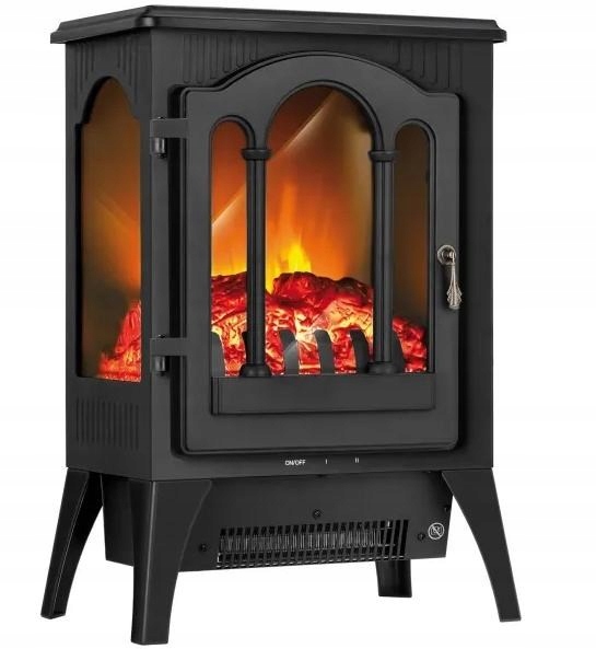 Volně stojící krb Mpm s funkcí topení, černý, 1750 W