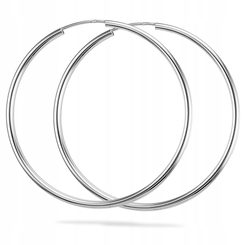 Kolczyki kółka srebrne pr 925 koła grube 5 cm