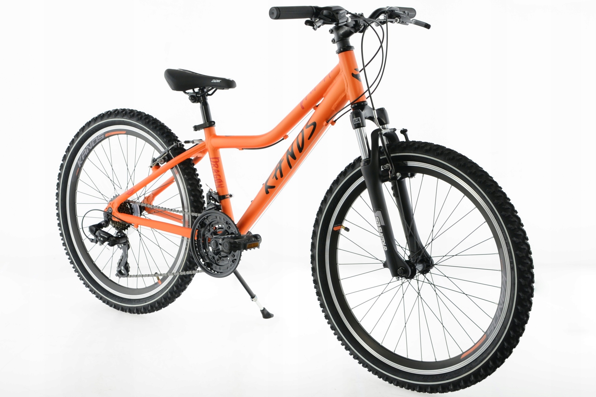 Rower 24 Kands Dragon aluminiowy, niska rama pomarańczowy 2024